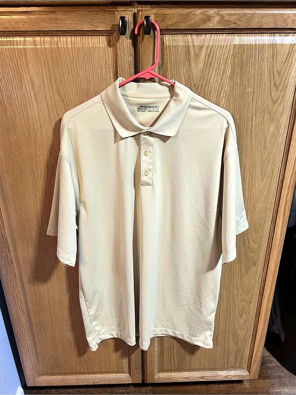 XL Nike Golf Fit Dri Polo Shirt Golf Polo Cream Large